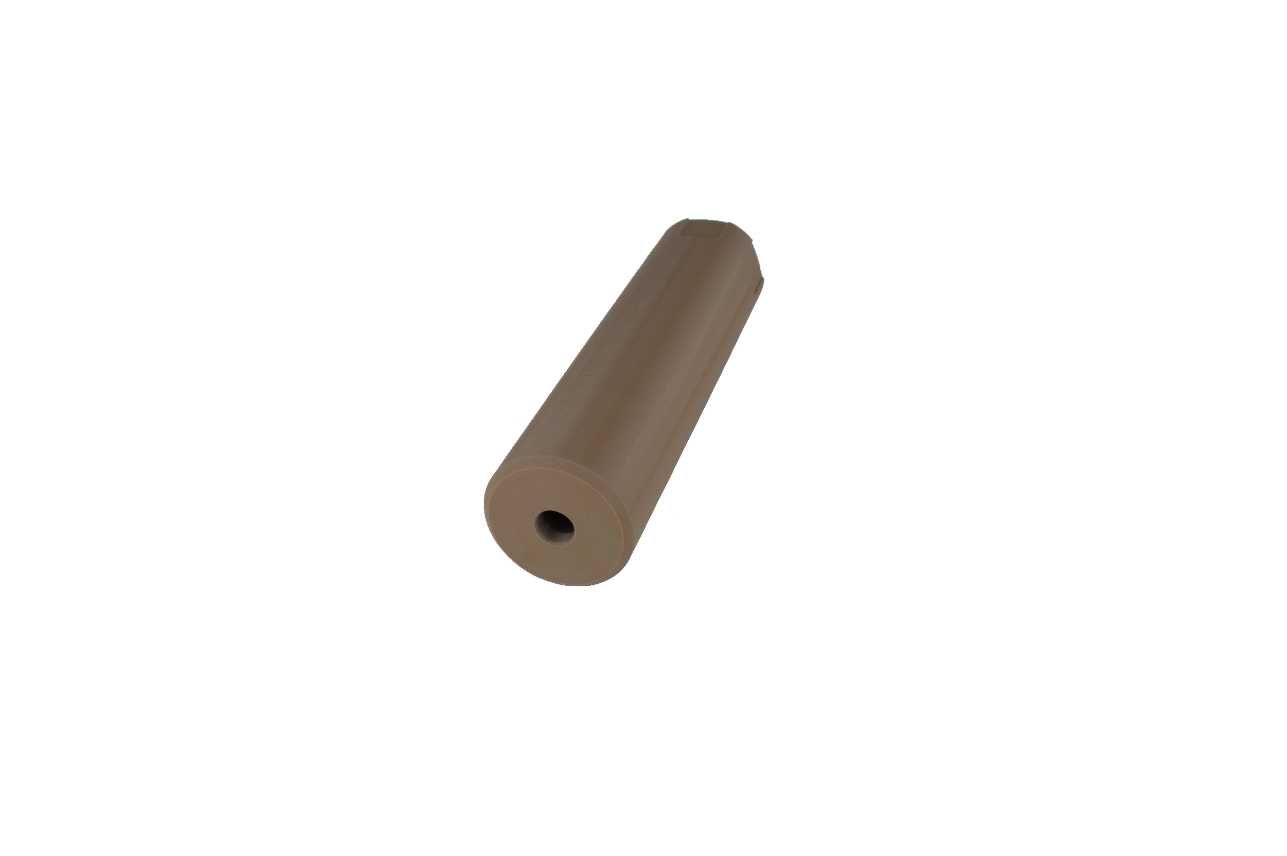 MJM-1 Cutout (Slim fit 30mm OD) Airsoft Mock Suppressor 14mm CCW FDE (Flat Dark Earth)