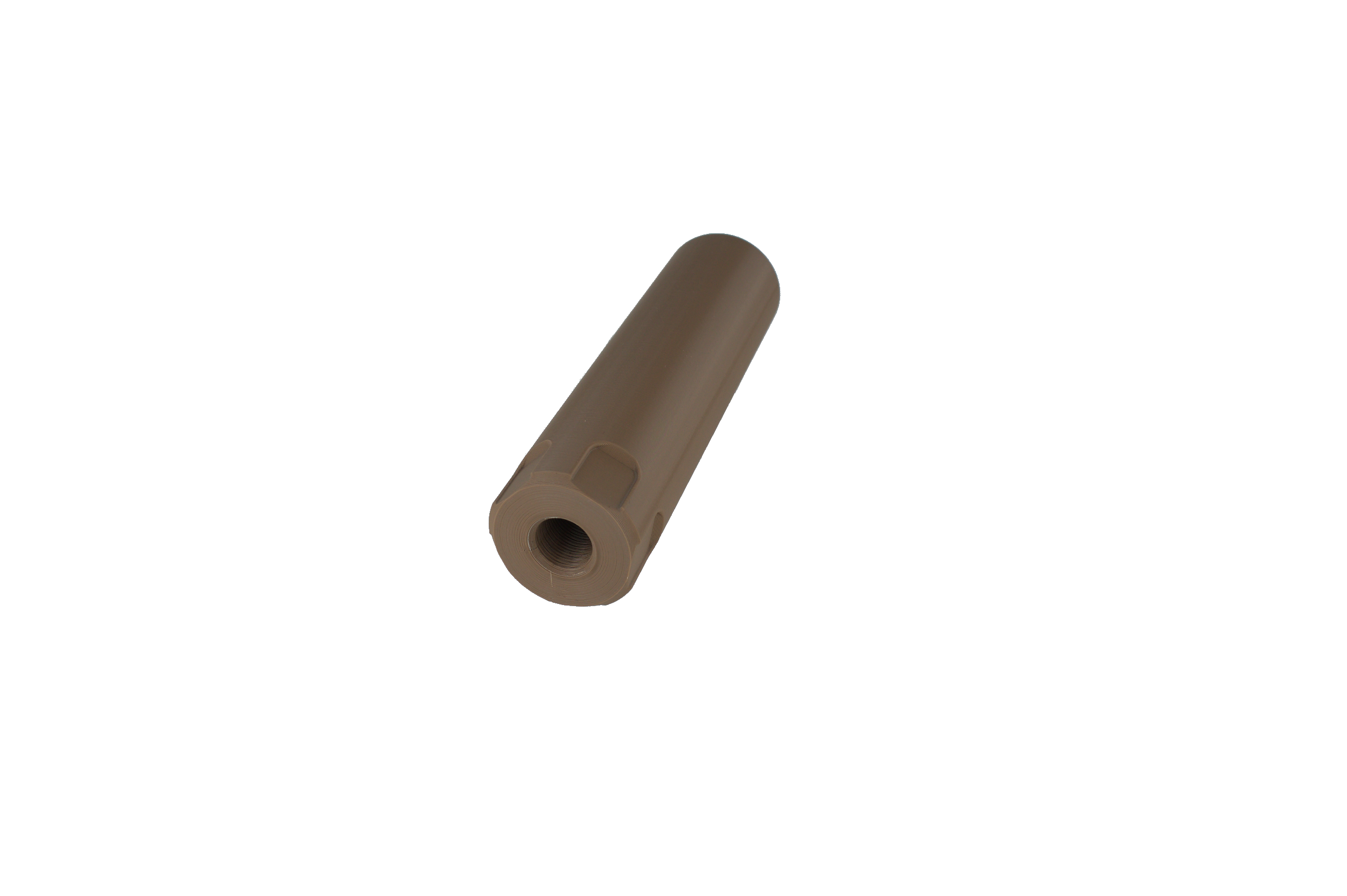 MJM-1 Cutout Airsoft Mock Suppressor 14mm CCW FDE (Flat Dark Earth)