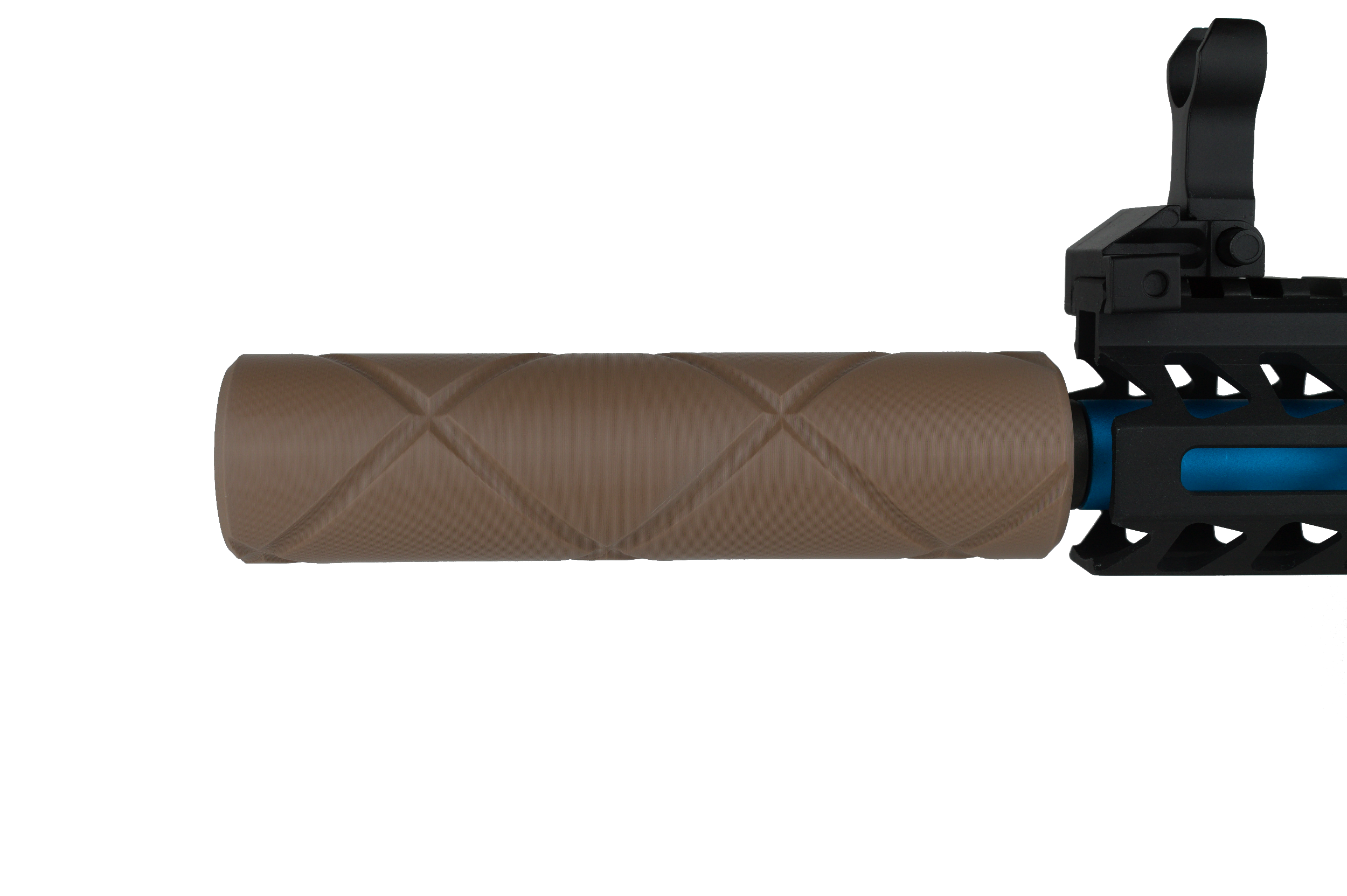 MJM-2 Grooved Airsoft Mock Suppressor 14mm CCW FDE (Flat Dark Earth)