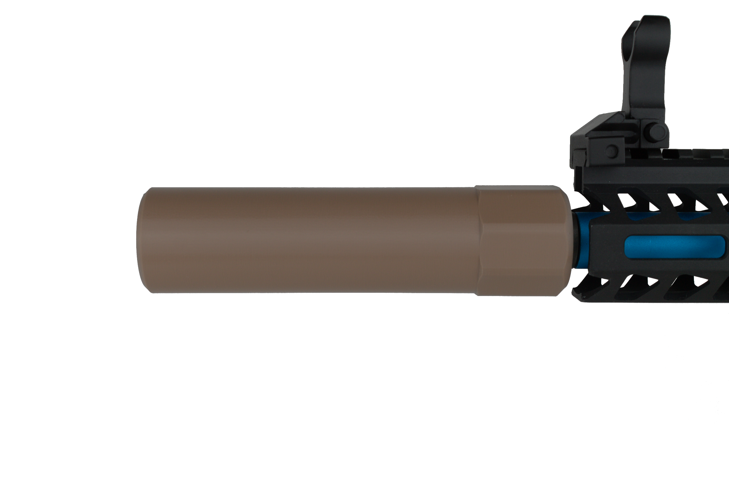 MJM-4 Octagonal Airsoft Mock Suppressor 14mm CCW - Tan